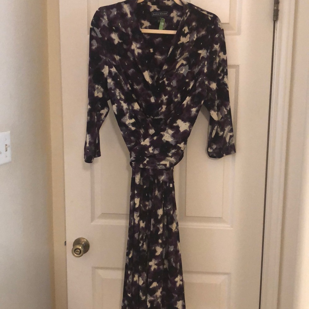 Purple wrap dress